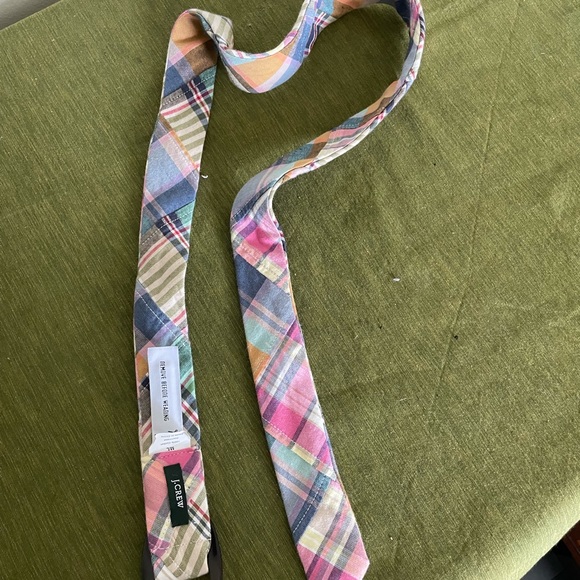 J CREW BELT - COTTON - Madras Plaid - New without Tag - Brown buckle - Size M/L - Picture 2 of 7